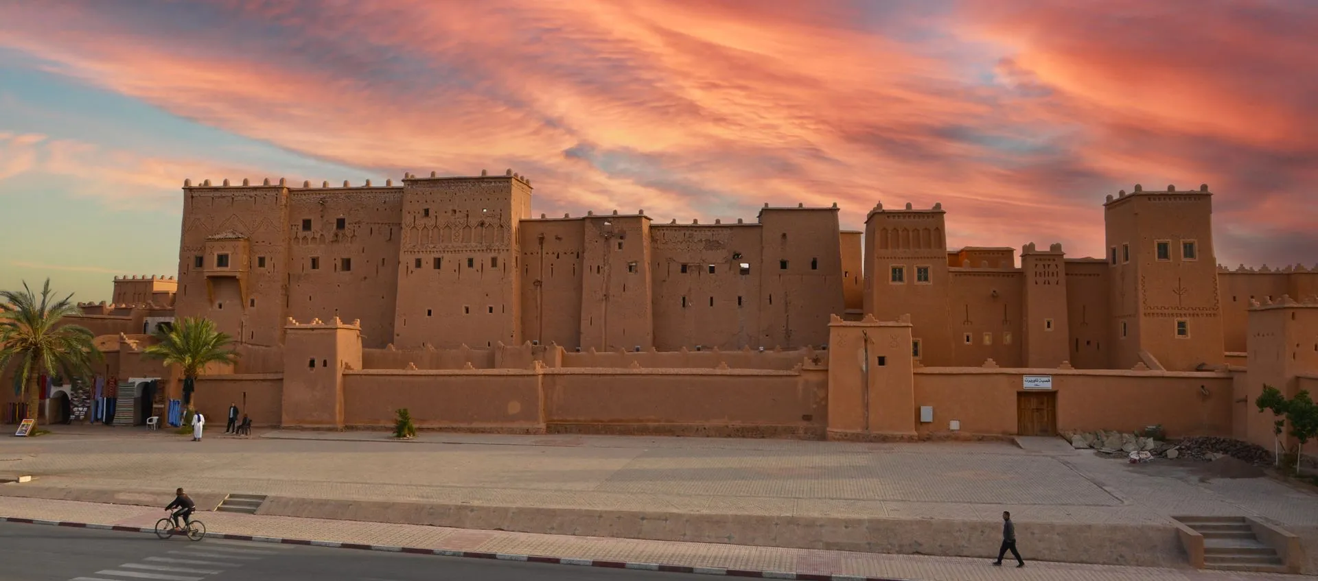 Kasbah Taourirt beneath an evening sky